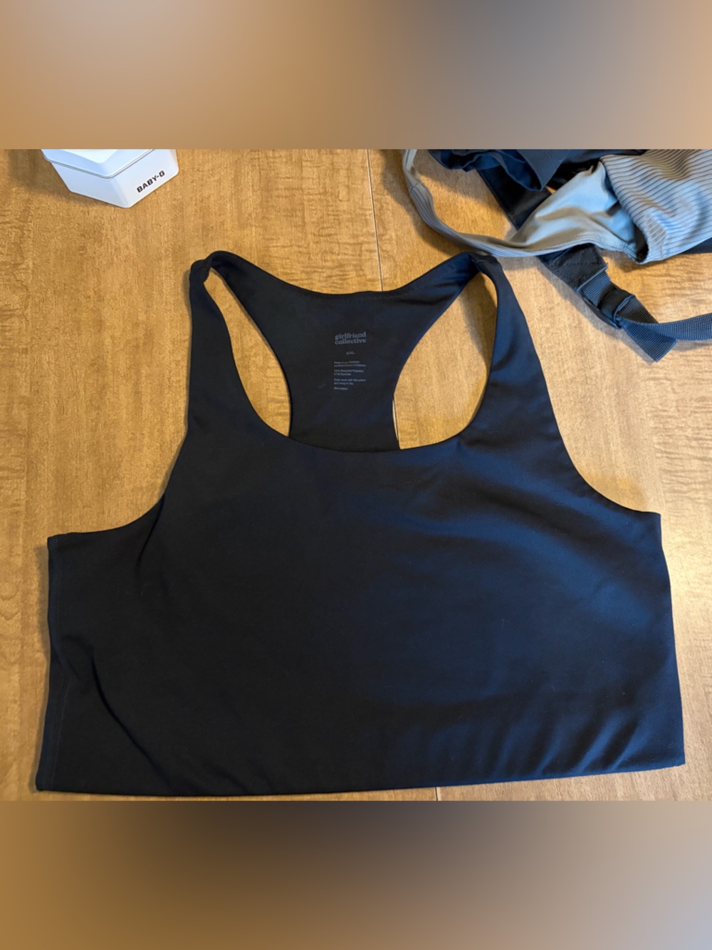girlfriend collective Black Racerback Sports Bra Top